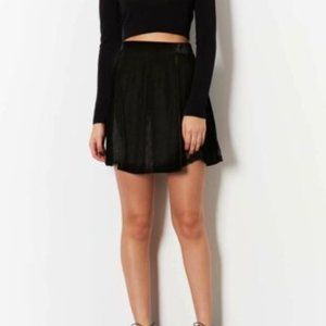 TOPSHOP Crushed Velvet Skater Skirt